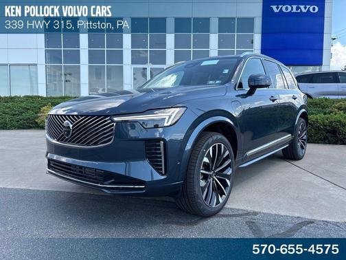 Denim Blue Metallic 2026 Volvo XC90 Plug-In Hybrid Plus, T8 AWD, Electric/Gasoline, Bright, 7 Seats