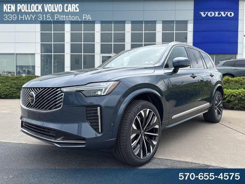Denim Blue Metallic 2026 Volvo XC90 Plus, B5 AWD Gas (mild hybrid), Gasoline, Bright, 7 Seats