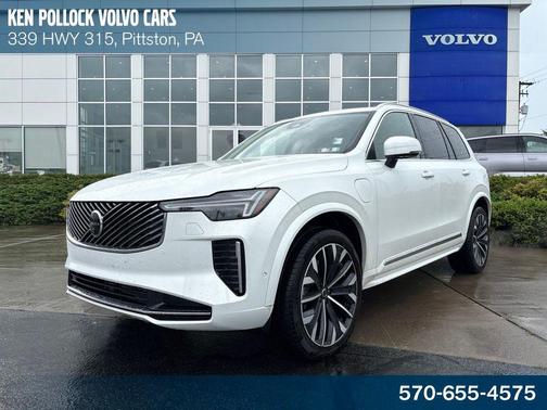 Crystal White Pearl 2025 Volvo XC90 Plug-In Hybrid T8 Plus 7-Seater