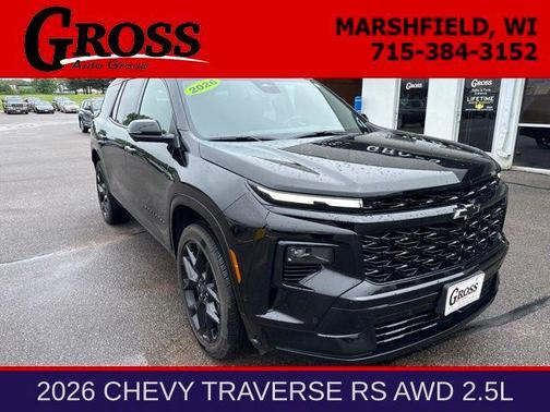 Black 2026 Chevrolet Traverse RS