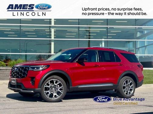 Red Metallic 2025 Ford Explorer Platinum