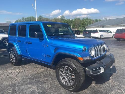 Blue 2025 Jeep Wrangler 4-Door Sahara 4x4