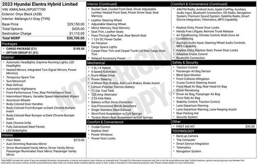 Onyx Black 2023 Hyundai ELANTRA HEV Limited