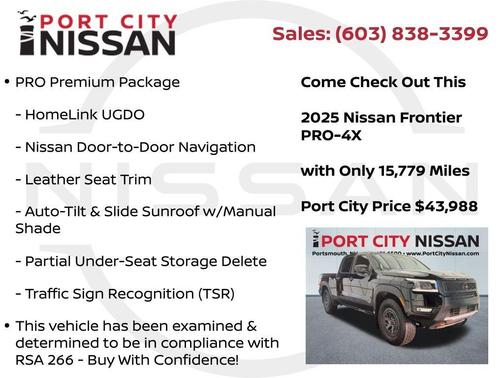 Super Black 2025 Nissan Frontier PRO-4X