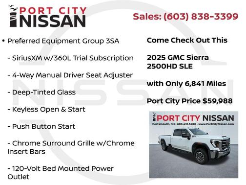Summit White 2025 GMC Sierra 2500 SLE