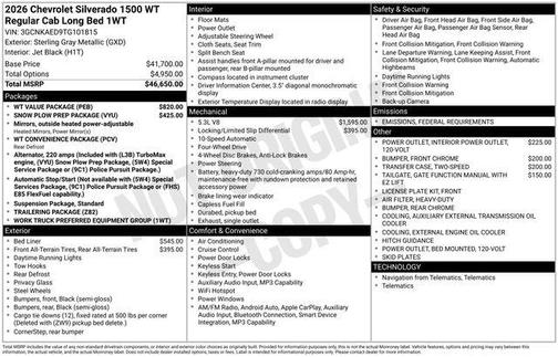 2026 Chevrolet Silverado 1500 WT
