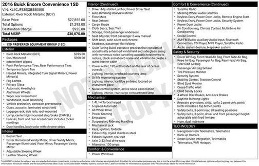 2016 Buick Encore Convenience