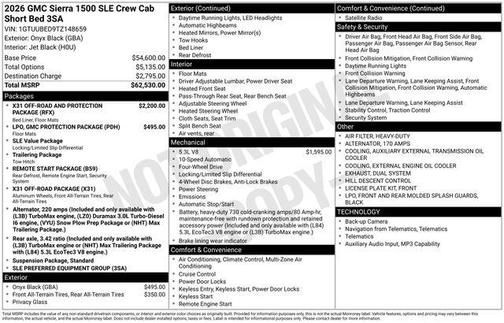 2026 GMC Sierra 1500 SLE