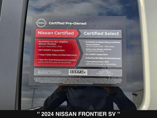 Glacier White 2024 Nissan Frontier SV