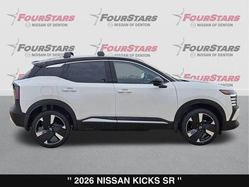 Aspen White/Super Black 2026 Nissan Kicks SR
