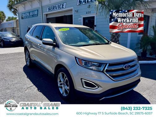 White Gold Metallic 2017 Ford Edge Titanium