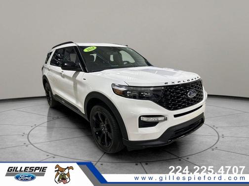 Star White Metallic Tri-Coat 2024 Ford Explorer ST-Line