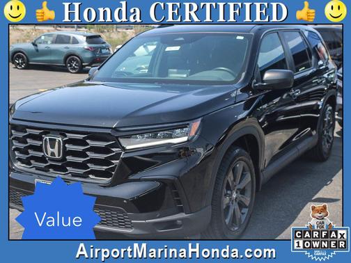 Crystal Black Pearl 2025 Honda Pilot Sport