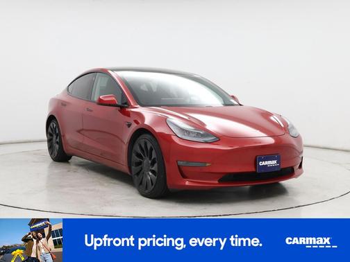 Red 2021 Tesla Model 3 Performance