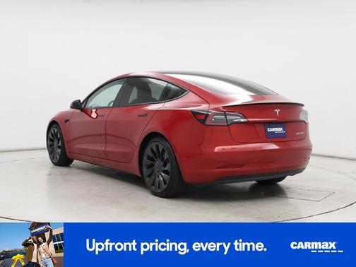 Red 2021 Tesla Model 3 Performance