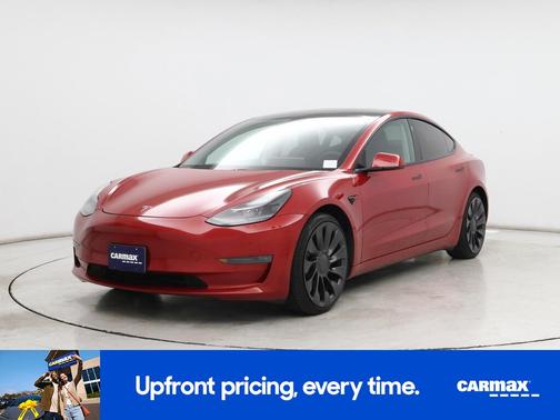Red 2021 Tesla Model 3 Performance