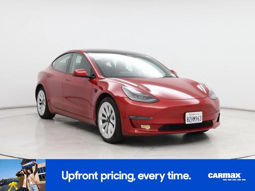 Red 2022 Tesla Model 3 Long Range