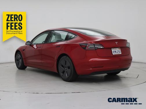 Red 2021 Tesla Model 3 Standard Range Plus
