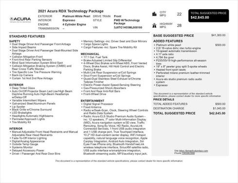2021 Acura RDX Technology Package