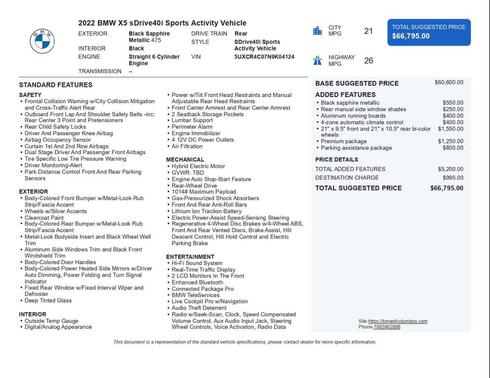 2022 BMW X5 sDrive40i
