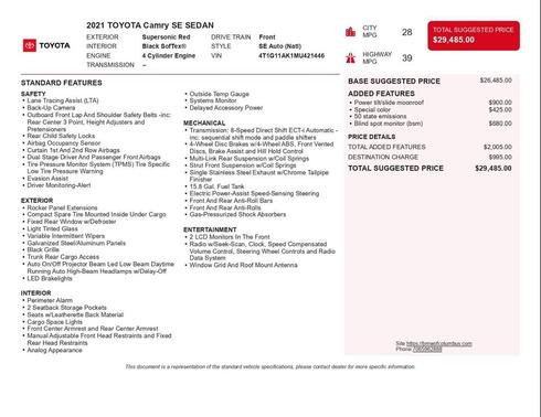 2021 Toyota Camry SE