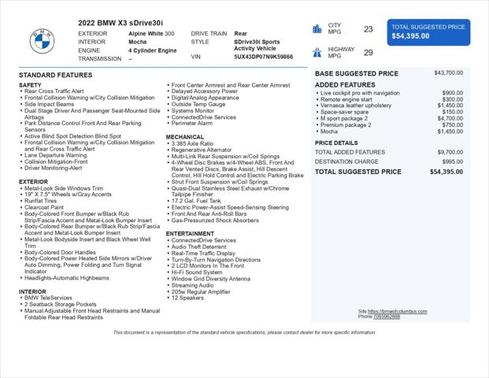 2022 BMW X3 sDrive30i