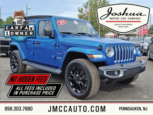 Hydro Blue Pearlcoat 2021 Jeep Wrangler Unlimited 4xe Sahara