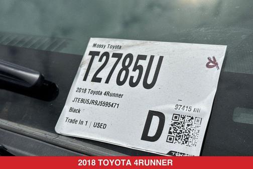 Midnight Black Metallic 2018 Toyota 4Runner TRD Pro