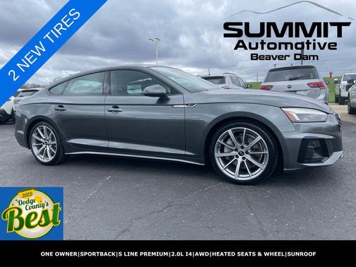 White 2025 Audi A5 Sportback 45 S Line Premium