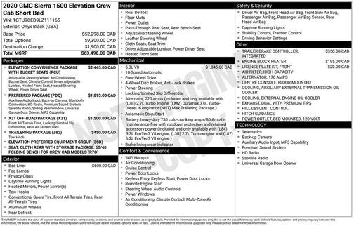 Black 2020 GMC Sierra 1500 Elevation
