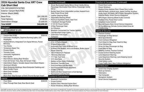 Canyon Red 2026 Hyundai SANTA CRUZ XRT
