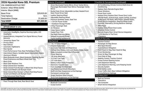 Atlas 2026 Hyundai KONA SEL Premium