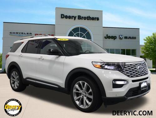 Star White Metallic Tri-Coat 2021 Ford Explorer Platinum