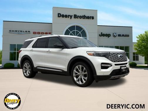 Star White Metallic Tri-Coat 2021 Ford Explorer Platinum