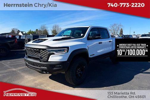 Bright White Clearcoat 2026 RAM 1500 RHO Crew Cab 4x4 5'7' Box