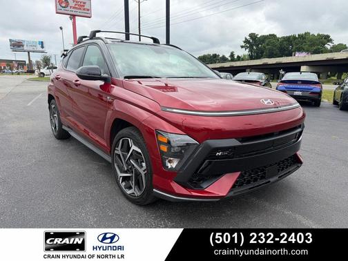 Ultimate Red Metallic w/Black Roof 2024 Hyundai KONA N Line