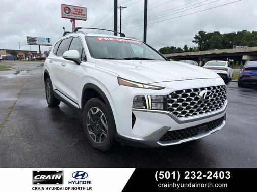 Quartz White 2022 Hyundai SANTA FE HEV Blue