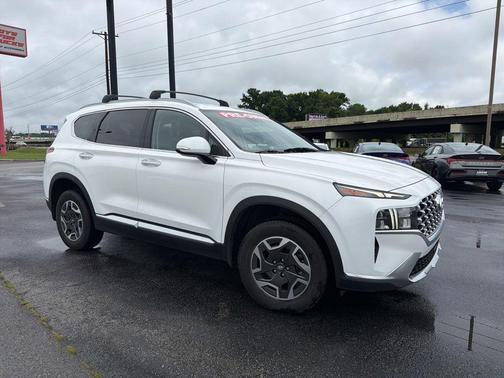 Quartz White 2022 Hyundai SANTA FE HEV Blue