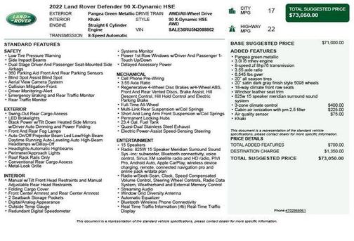 Pangea Green 2022 Land Rover Defender 90 X-Dynamic HSE