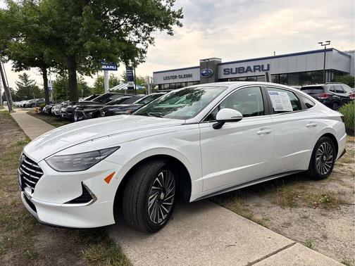 Serenity White 2023 Hyundai SONATA Hybrid Limited