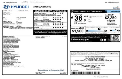 2024 Hyundai ELANTRA SE