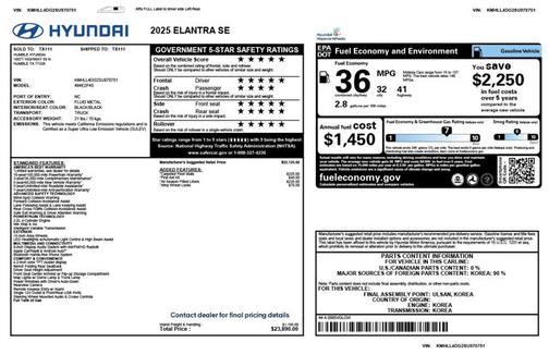 2025 Hyundai ELANTRA SE