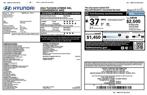 2024 Hyundai TUCSON Hybrid SEL Convenience