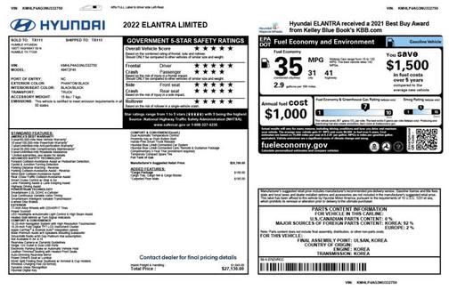 2022 Hyundai ELANTRA Limited