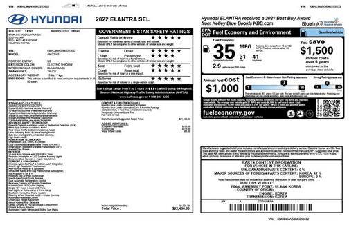 2022 Hyundai ELANTRA SEL