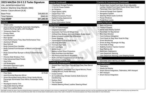 2025 Mazda CX-5 2.5 Turbo Signature