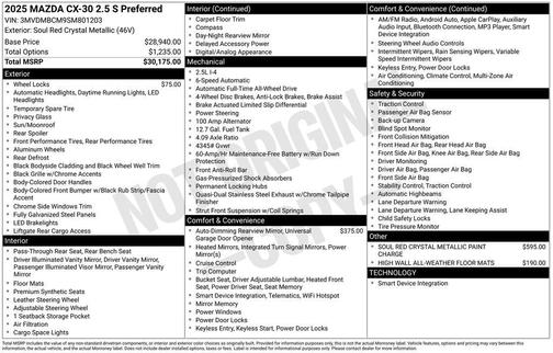 2025 Mazda CX-30 2.5 S Preferred Package