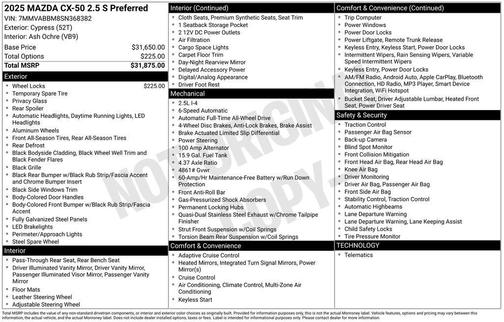 2025 Mazda CX-50 2.5 S Preferred Package