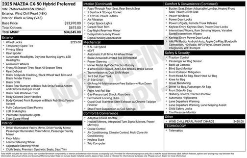 2025 Mazda CX-50 Hybrid Preferred Package