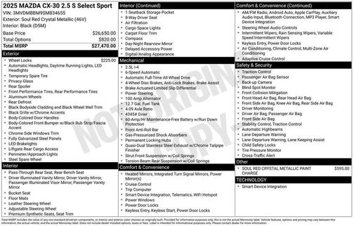 2025 Mazda CX-30 Select